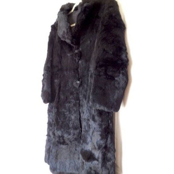 Vintage long black rabbit fur coat - Picture 3 of 6